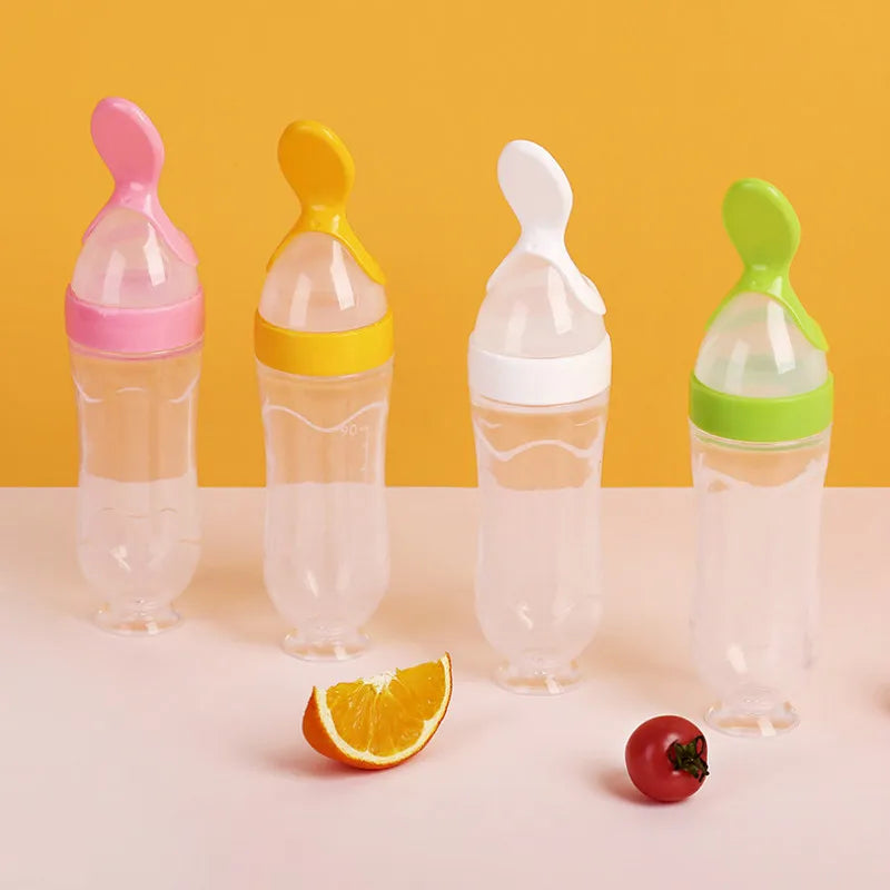 Silicone Baby Spoon Feeder Bottle Feeding