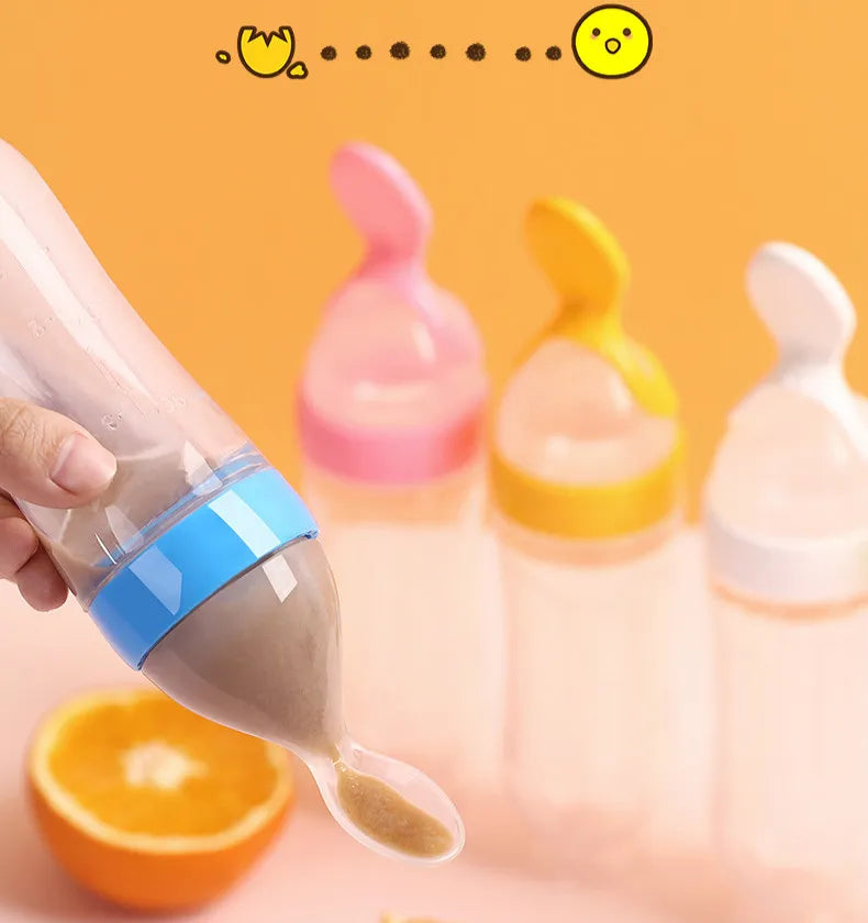 Silicone Baby Spoon Feeder Bottle Feeding